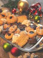 Tasty homemade cookies with Christmas decoration