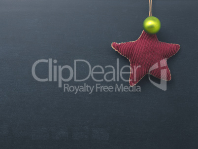 Christmas background with a chlakboard and a star shape