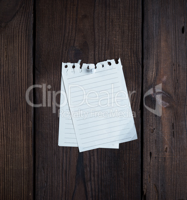 two empty notepad paper attached with a button