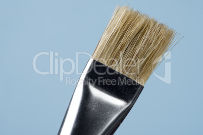 detail of brush bristles with blue background.