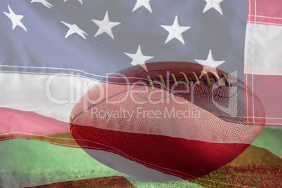 Composite image of close up of brown american football