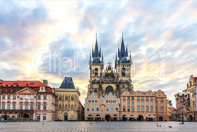 Famous Old Town Square in Prague, Czech Republic