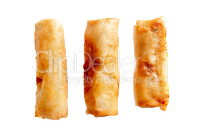 Three deep fried spring rolls