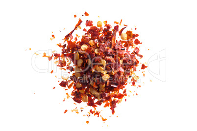 Dried chili flakes and seeds