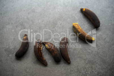 Rotten bananas, overripe