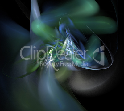 image of one Digital Fractal on Black Color