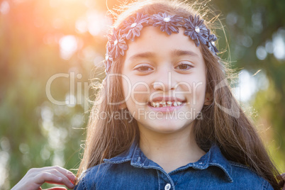 Cute Young Mixed Race Girl Having Fun Outdoors