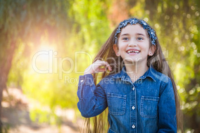 Cute Young Mixed Race Girl Having Fun Outdoors