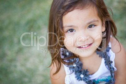 Cute Young Mixed Race Baby Girl Portrait Outdoors