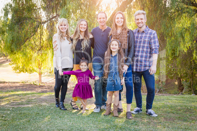 Multigenerational Mixed Race Family Portrait Outdoors