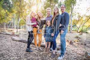 Multigenerational Mixed Race Family Portrait Outdoors