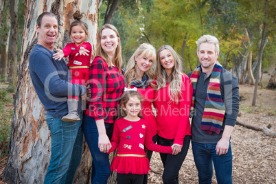 Multigenerational Mixed Race Family Portrait Outdoors