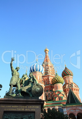 blessed basil cathedral and Statue of Minin and Pozharsky