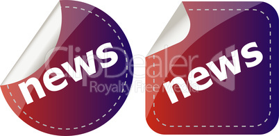 news stickers set, icon button isolated on white
