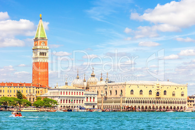 Piazza San Marco and Doge's Palace, view from the lagoon, Venice