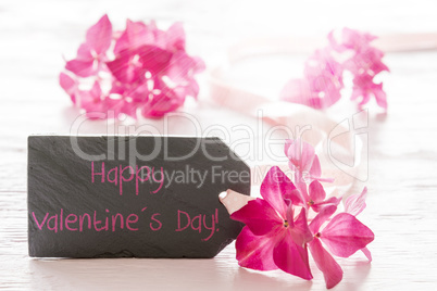 Hydrangea Blossom, English Text Happy Valentines Day