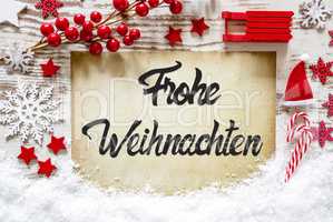 Bright Decoration, Calligraphy Frohe Weihnachten Means Merry Christmas