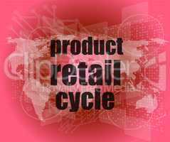 product retail cycle - digital touch screen interface