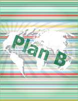 The word Plan B on digital screen, business. concept of citation, info, testimonials, notice, textbox.