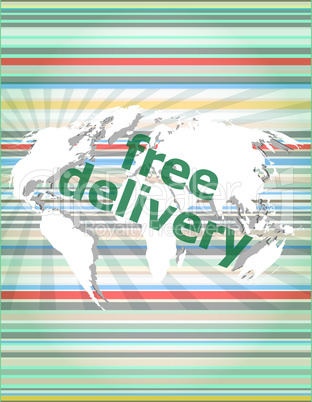 free delivery word on a virtual digital background. concept of citation, info, testimonials, notice, textbox