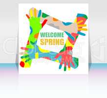 Welcome spring words on holiday card