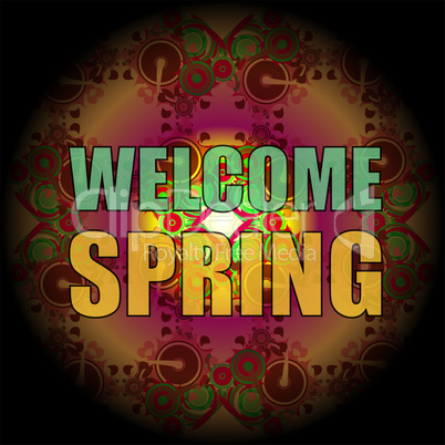 Welcome spring words on holiday card