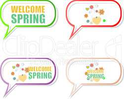 Welcome spring words on holiday card