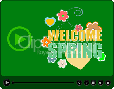 Welcome spring words on holiday card