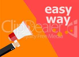 flat design business concept. easy way. Digital marketing business man holding megaphone for website and promotion banners.