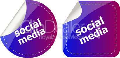 social media stickers set isolated on white