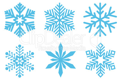 Group of different snowflakes