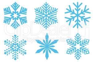Group of different snowflakes