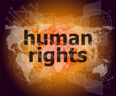 Law concept: words human rights on business digital background