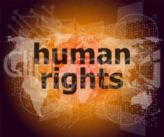 Law concept: words human rights on business digital background