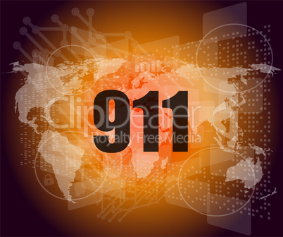 911 words on digital touch screen interface