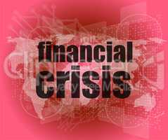 financial crisis concept - business touching screen