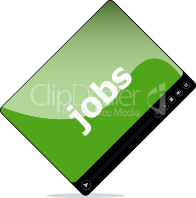 Video media player for web with jobs word