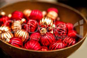 Christmas balls at a christmas market