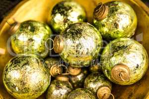 Christmas balls at a christmas market