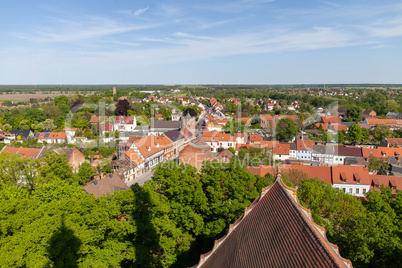 Landscape view from a church tower in Burg / Germany.