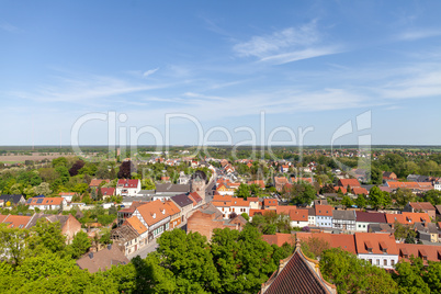 Landscape view from a church tower in Burg / Germany.