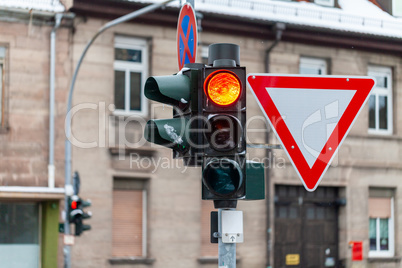 german traffic sign on street in Nuremberg, Germany