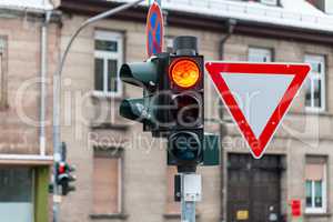 german traffic sign on street in Nuremberg, Germany