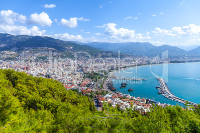 Panorama view from the coast of Antalya / Turkey