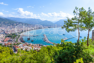 Panorama view from the coast of Antalya / Turkey