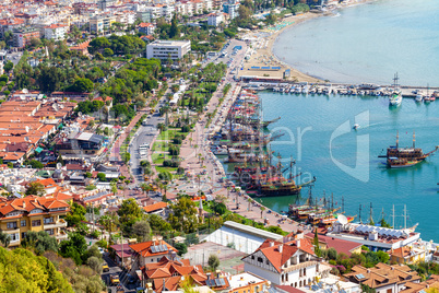 Panorama view from the coast of Antalya / Turkey