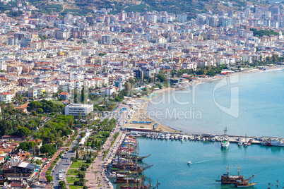 Panorama view from the coast of Antalya / Turkey