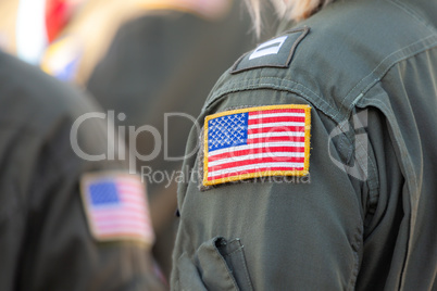 American flag patch on a pilots uniform