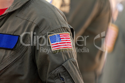 American flag patch on a pilots uniform