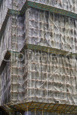 Hong Kong - Bamboo Scaffolding at Building Construction